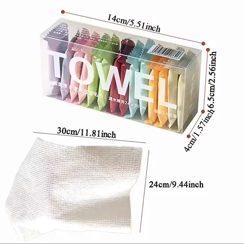 دستمال جادویی فشرده سفری مدل Towel بسته 14 عددی