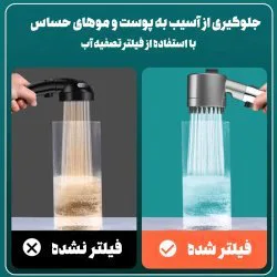 سردوش حمام 4 حالته سیلیکونی افزایش فشار آب